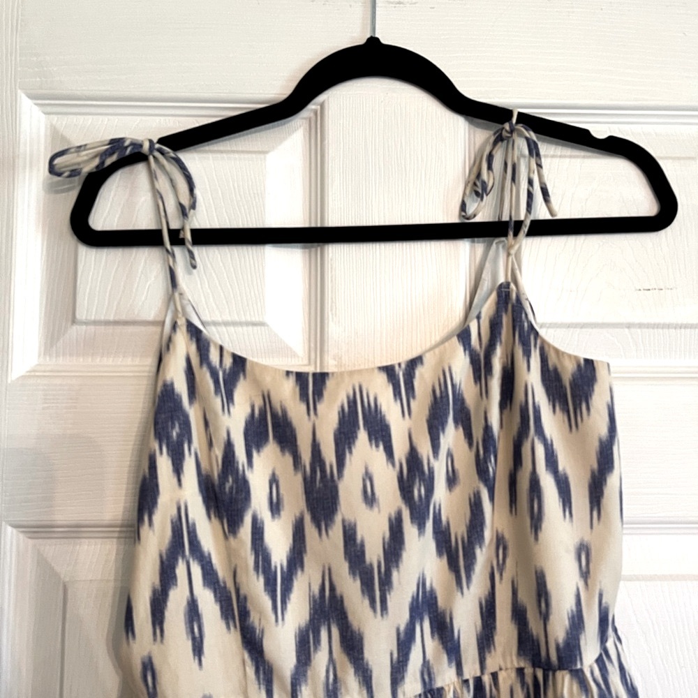 J. Crew Factory Dress Ikat Sundress 4 Tie Shoulders - Picture 5 of 5